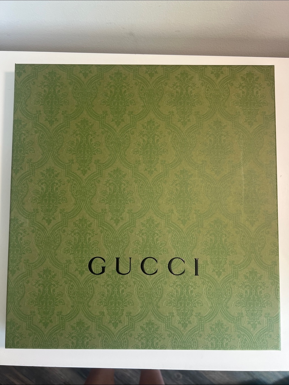 Green Toile Print Gucci Box with Tissue Paper